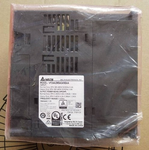 1PC Delta VFD4A2MS43ANSAA Three-Phase 380v 1.5kw Control Inverter