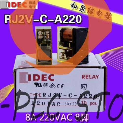 10 PCS/BOX IDEC RJ2V-C-A220 AC 220V intermediate relay