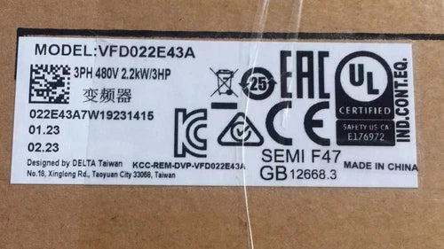 1PC Delta VFD022E43A Inverter 380V 2.2KW ping