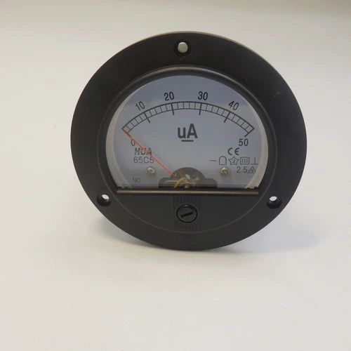 Round Analog Ammeter Panel AMP Current Meter Dia. 90mm Direct Connect DC 0-50uA