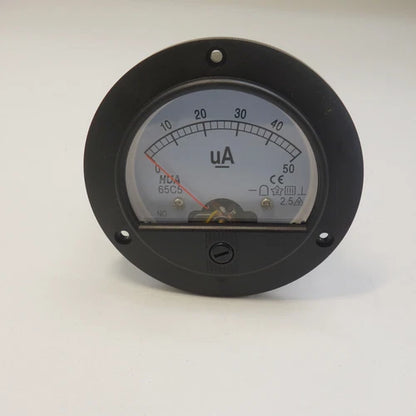 Round Analog Ammeter Panel AMP Current Meter Dia. 90mm Direct Connect DC 0-50uA