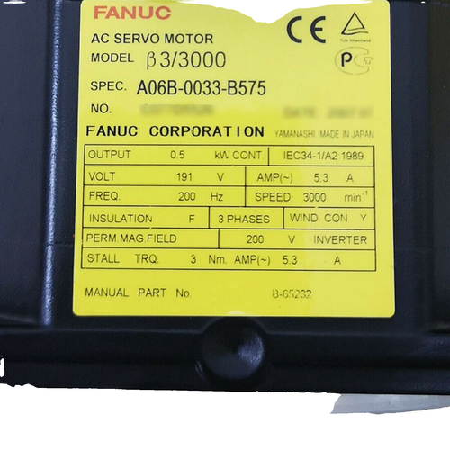 1PC Fanuc A06B-0033-B575 Servo Motor A06B0033B575 ping