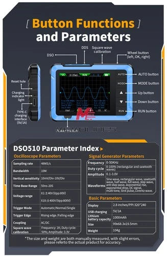 FNIRSI 2C23T / 2C53T Smart Digital Oscilloscope Multimeter Signal Generator #cx