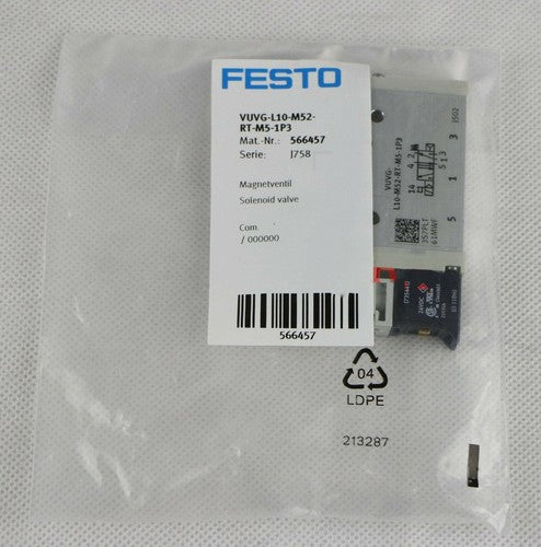 Festo VUVG-L10-M52-RT-M5-1P3 Solenoid Valve One Free Shipping 566457