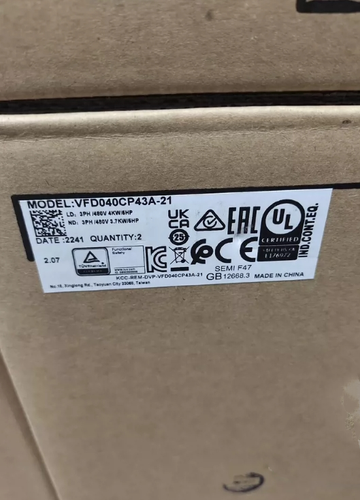 Delta VFD040CP43A-21 converter 4kw 5HP 3phase AC380V One ping