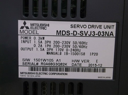 1PC  Mitsubishi MDS-D-SVJ3-03NA Servo Drive MDSDSVJ303NA ping