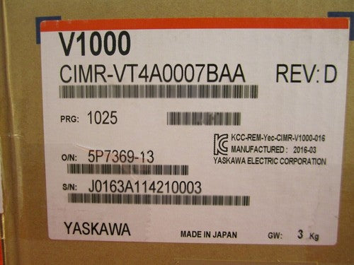 Yaskawa CIMR-VT4A0007BAA Inverter 1PC CIMRVT4A0007BAA ping
