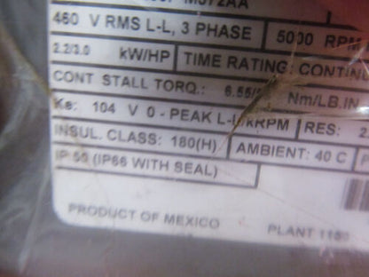 Allen-Bradley MPLB430PMJ72AA Servo Motor - High Precision Servo Motor - Industrial Servo Motor - 200VAC, 60Hz, 1HP, 3000 RPM - ALLEN-BRADLEY
