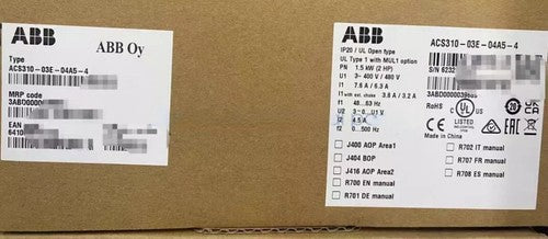 1PC ABB ACS310-03E-04A5-4 1.5KW Frequency Converter ping