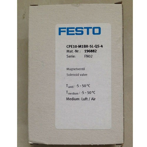 Festo CPE10-M1BH-5L-QS-4 196882 Solenoid Valve One CPE10M1BH5LQS4