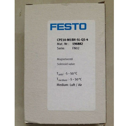 Festo CPE10-M1BH-5L-QS-4 196882 Solenoid Valve One CPE10M1BH5LQS4