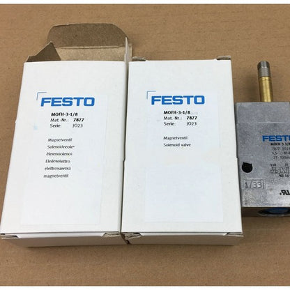 Festo MOFH-3-1/8 7877 Solenoid Valve One Free Shipping MOFH31/8