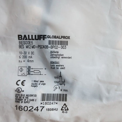 BALLUFF BES00E5 BES M12MD-PSC40B-BP02-003 Sensor One Free Shipping