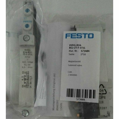 Festo VUVG-B14-B52-ZT-F-1T1L Solenoid Valve One 573484 VUVGB14B52ZTF1T1
