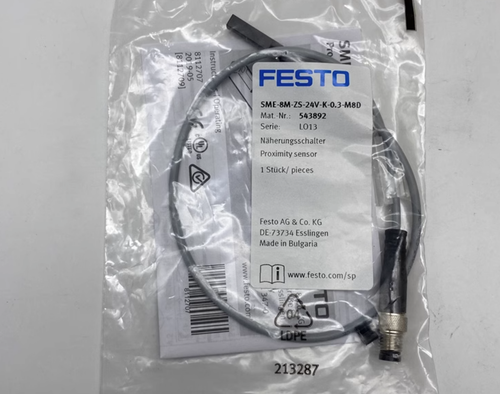Festo SME-8M-ZS-24V-K-0.3-M8D 543892 Proximity Switch One SME8MZS24VK0.3M8D