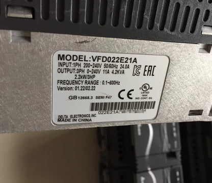 1PC Delta VFD022E21A Inverter 2.2KW 220V ping