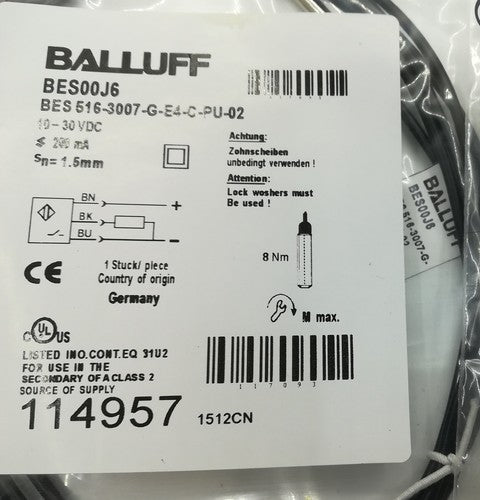 BALLUFF BES 516-3007-G-E4-C-PU-02 Proximity Sensor One Free Shipping