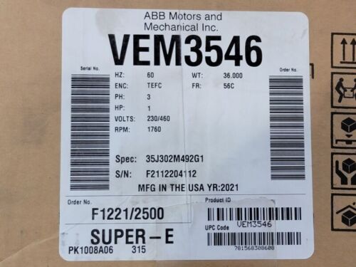 Baldor VEM3546 General Purpose Motor – Baldor VEM3546 General Purpose Motor - BALDOR