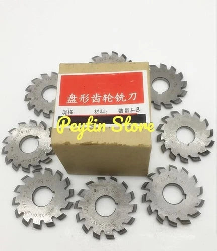 1Pc or 8Pcs/Set Disk Spur Gear Straight Tooth Milling Cutter M0.3~M0.9 1-8# #dr