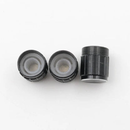 100Pcs Aluminum Alloy Potentiometer Control Volume Knobs Black 15x17mm #ke
