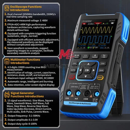 FNIRSI 2C23T / 2C53T Smart Digital Oscilloscope Multimeter Signal Generator #cx
