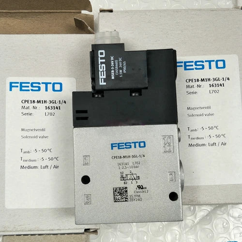 Festo CPE18-M1H-3GL-1/4 163141 Solenoid Valve One CPE18M1H3GL1/4