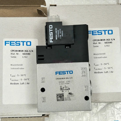 Festo CPE18-M1H-3GL-1/4 163141 Solenoid Valve One CPE18M1H3GL1/4