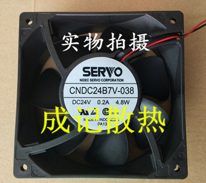 1pcs  Servo CNDC24B7V-038 fan 12CM 24V 4.8W 2-wire high-end fan