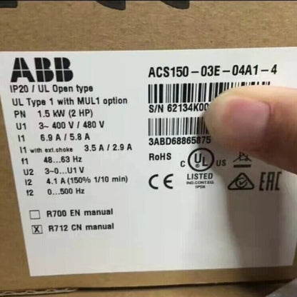 1PC ABB ACS150-03E-04A1-4 INVERTER ACS15003E04A14 ping
