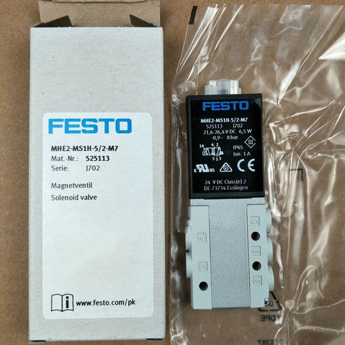 Festo MHE2-MS1H-5/2-M7 525113 Solenoid Valve One MHE2MS1H5/2M7
