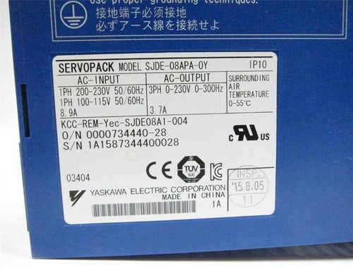 Yaskawa SJDE-08APA-OY Servo Driver 1PC ping SJDE08APAOY