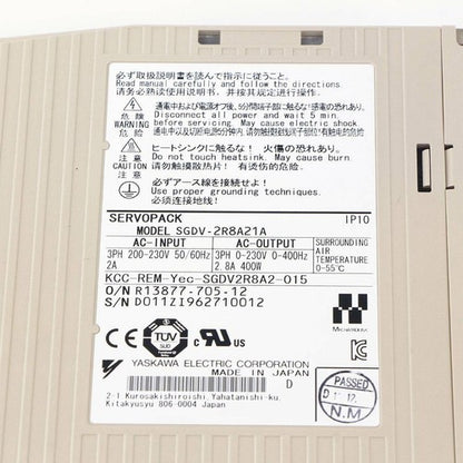 Yaskawa SGDV-2R8A21A Servo Driver 1PC ping SGDV2R8A21A