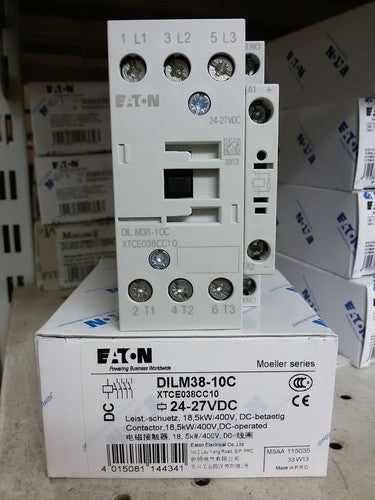 1PC EATON MOELLER DILM38-10C 24-27VDC Contactor DILM3810C