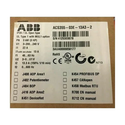1PC ABB ACS355-03E-13A3-2 Inverter ping ACS35503E13A32