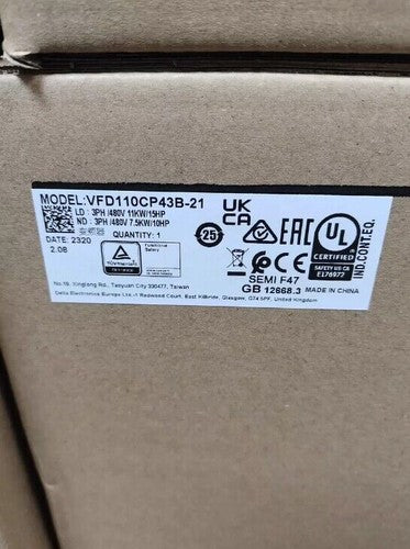 One Delta VFD110CP43B-21 11kw Frequency Converter ping