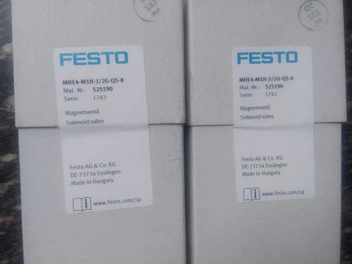 Festo MHE4-M1H-3/2G-QS-8 525190 Solenoid Valve One MHE4M1H3/2GQS8