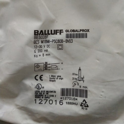 BALLUFF BES M18MI-PSC80B-BV03 Sensor One Free Shipping