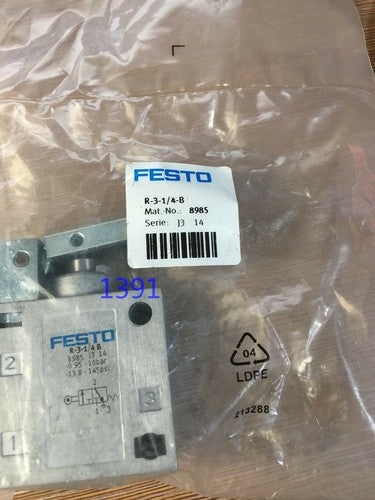 Festo R-3-1/4-B 8985 Roller Lever Valve One Free Shipping R31/4B