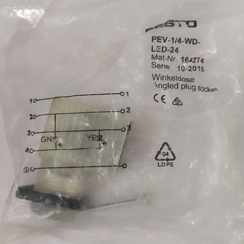 Festo PEV-1/4-WD-LED-24 164274 Plug Socket One Free Shipping PEV1/4WDLED2