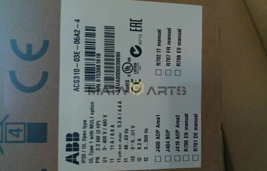 new ONE ABB ACS310-03E-06A2-4 2.2KW Inverter - ABB