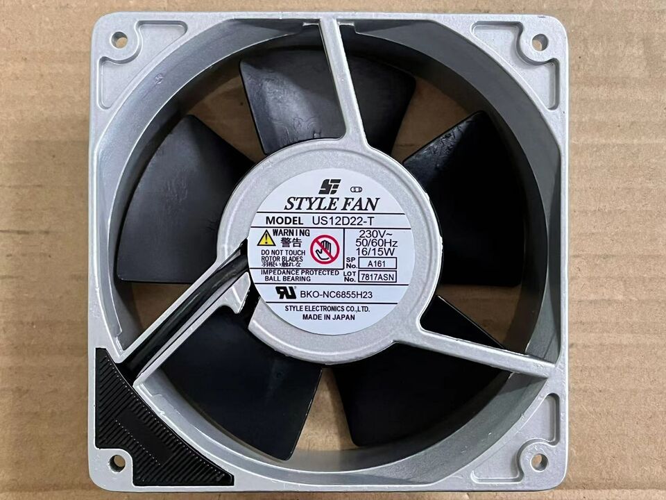 new 1PC metal iron leaf fan 120 * 120 * 38 FAN US12D22-T 220V 230V 16 15W 12038 - IRON LEAF