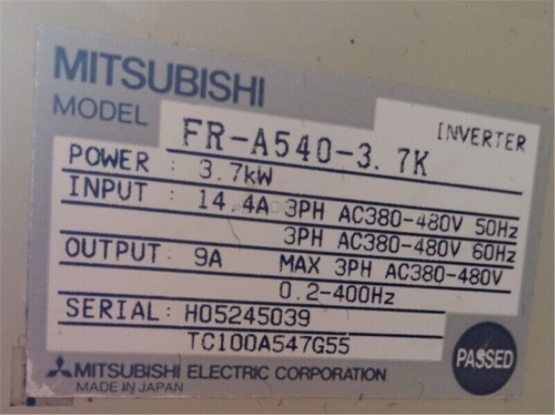 Mitsubishi FR-A540-3.7K 3.7KW 380V PLC Used - MITSUBISHI