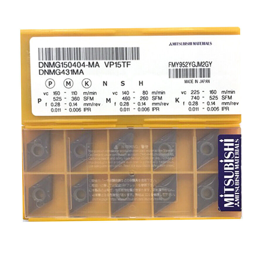 10PCS/Box Mitsubishi DNMG150404-MA VP15TF DNMG431MA Carbide Inserts CNC - MITSUBISHI