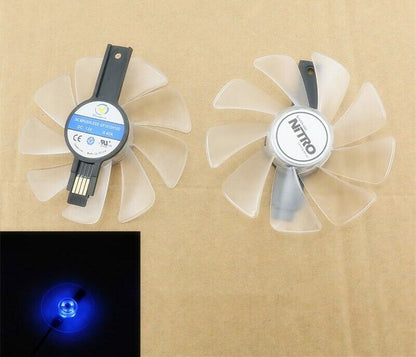 1PC LED Light Cooling Fan for Sapphire NITRO RX570 580 590 RX470 480 Card - SAPPHIRE