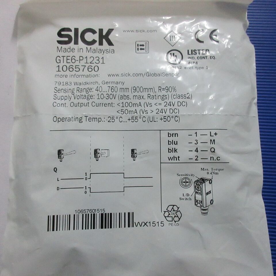 new SICK GTE6-P1231 Photoelectric Sensor One GTE6P1231 - SICK