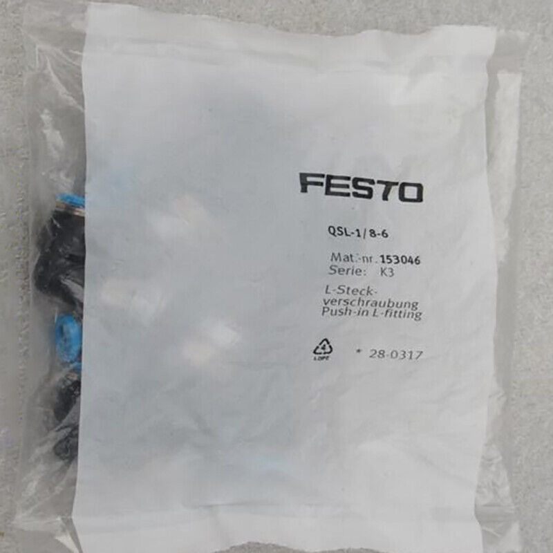 FESTO 10-Piece QSL-1/8-6 Connector Set 153046 - FESTO