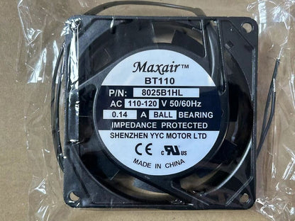 new 1 pcs 0.14A 80*25MM 2 Wire BT110 Fan 8025B1HL AC 110-120V - BECOM