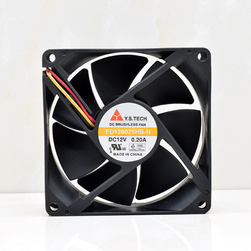 new 1PC Temperature Control Double Ball Fan FD128025HB-N 12V 0.20A 8025 3-wire - KOEED