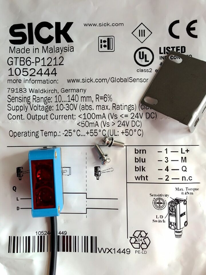 new 1PC SICK GTB6-P1212 1052444 Photoelectric Switch Sensor GTB6P1212 Ship - SICK