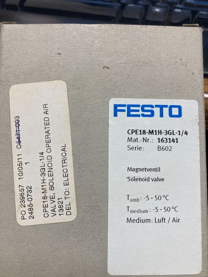 Festo CPE18-M1H-3GL-1/4 Solenoid Valve - FESTO